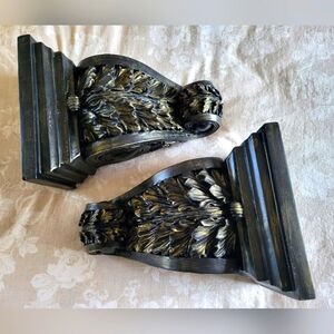 Corbels, Shelf, Decor, Black and Gold, Resin